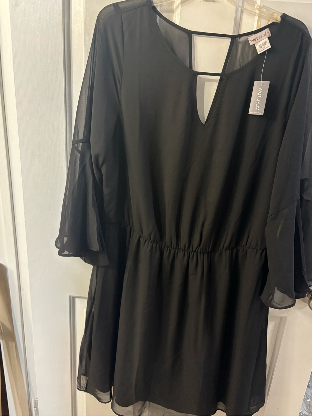 Wetseal Black Chiffon Fit-and-Flare Dress size 1 to 3x